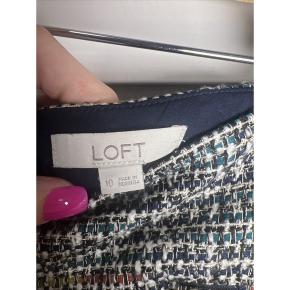 LOFT Tweed Zipper Detail A-Line Skirt Size 10 - Picture 6 of 8